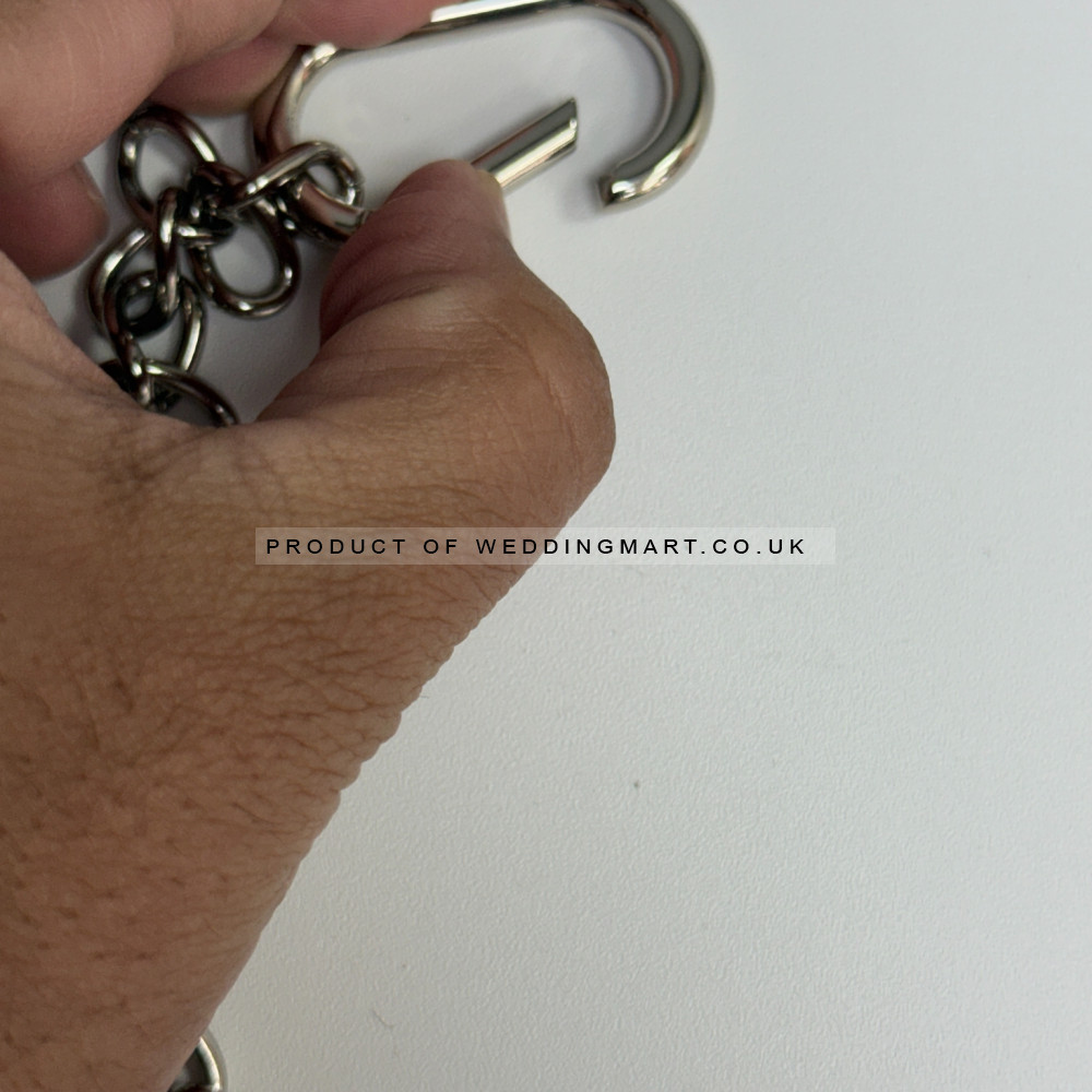 100cm metal hanging chain with carabiner clip and hook for backdrop décor and signage display