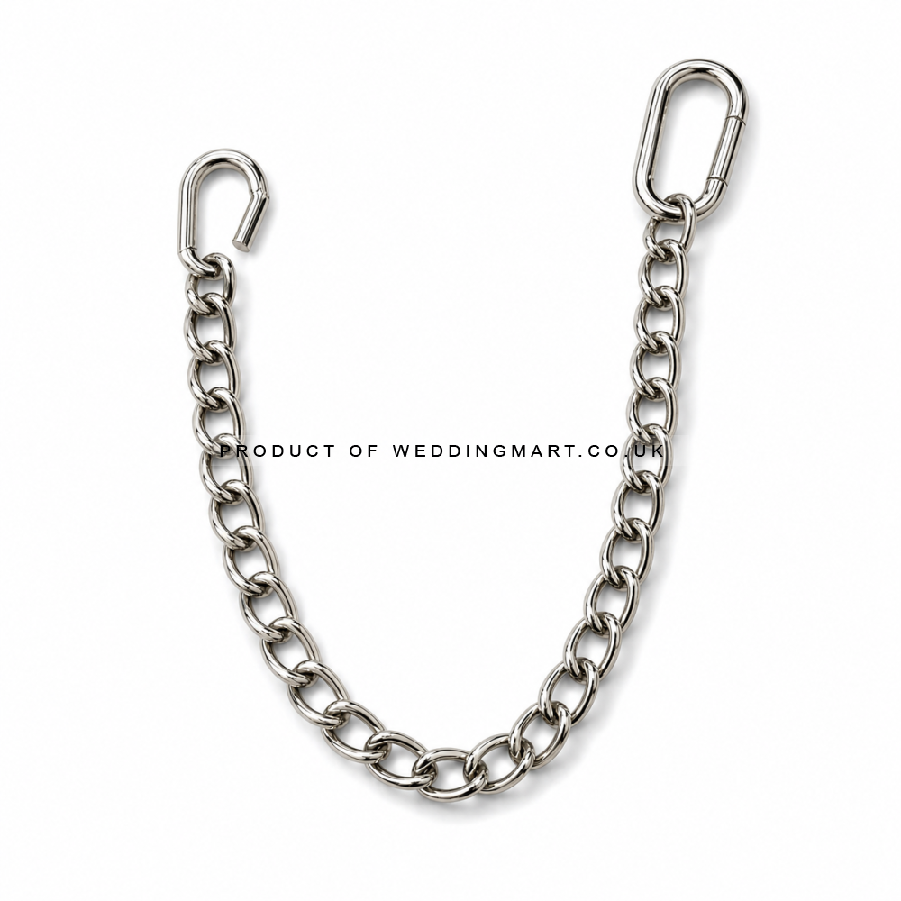 100cm metal hanging chain with carabiner clip and hook for backdrop décor and signage display