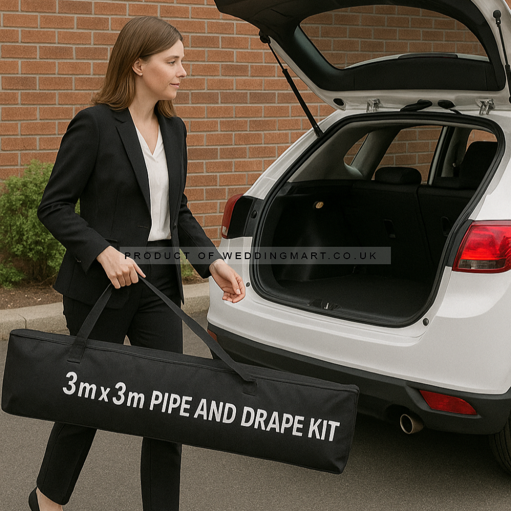 3Mx3M Sectional Pipe and Drape Kit – Wholesale  for Wedding Decorators | WeddingMart