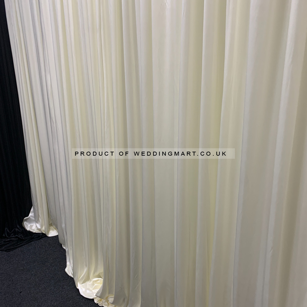 Ivory Wedding Backdrop Curtain – 9m Wide x 3m High