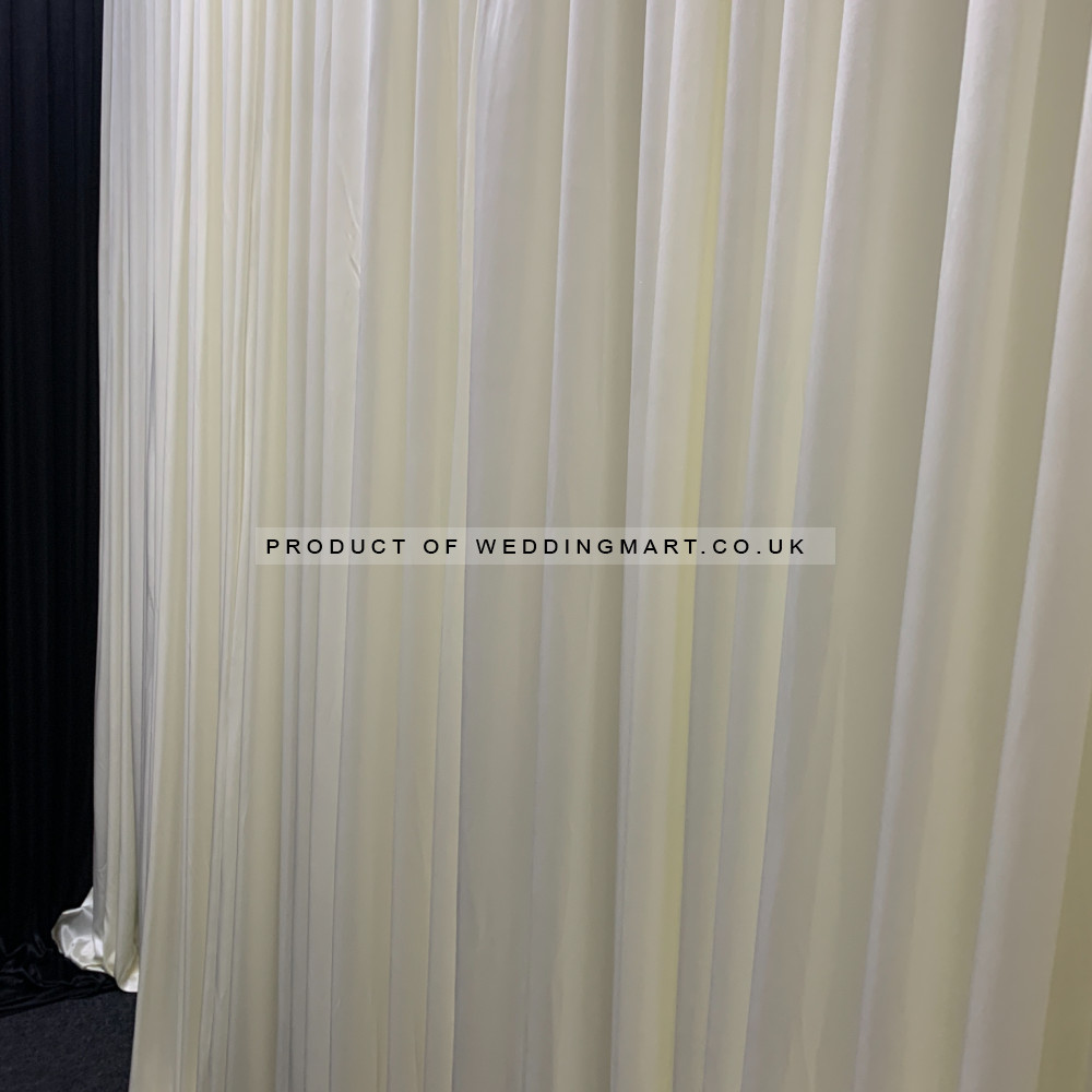 9m (w) x 3m (h) Wedding Backdrop Curtain - IVORY – Wholesale Silk Backdrop Curtains for Wedding Decorators | WeddingMart