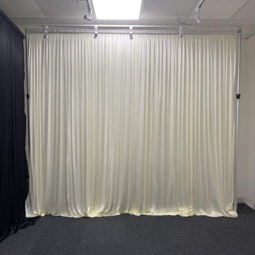 9m (w) x 3m (h) Wedding Backdrop Curtain - IVORY – Wholesale Silk Backdrop Curtains for Wedding Decorators | WeddingMart