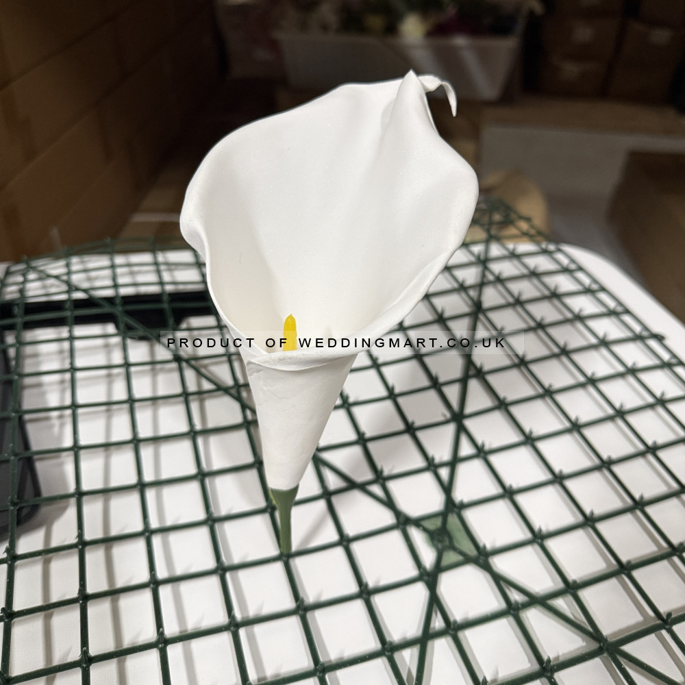 20cm Artificial Calla Lily Flower Heads - White (Pack of 12)