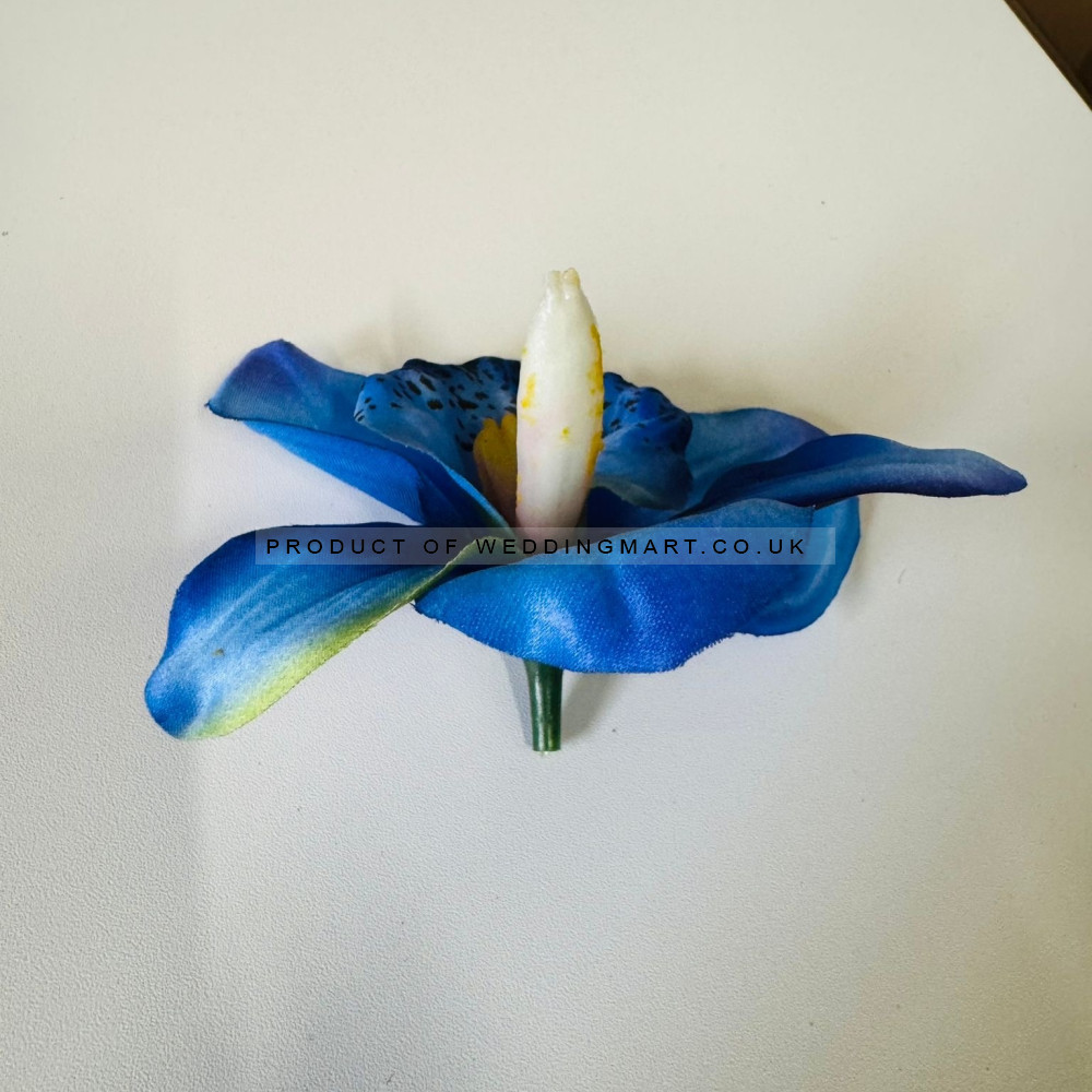 Artificial Orchid Flower Head  (Pack of 24) - Blue – Wholesale Artificial Orchid Flower Heads for Wedding Decorators | WeddingMart