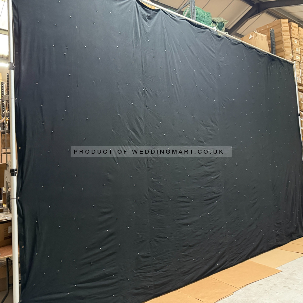 6m x 4m Black LED Starlight Backdrop with Ice White LEDs