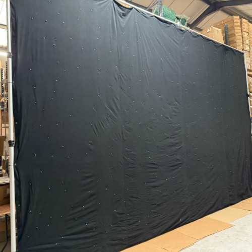 6m x 4m Black LED Starlight Backdrop with Ice White LEDs