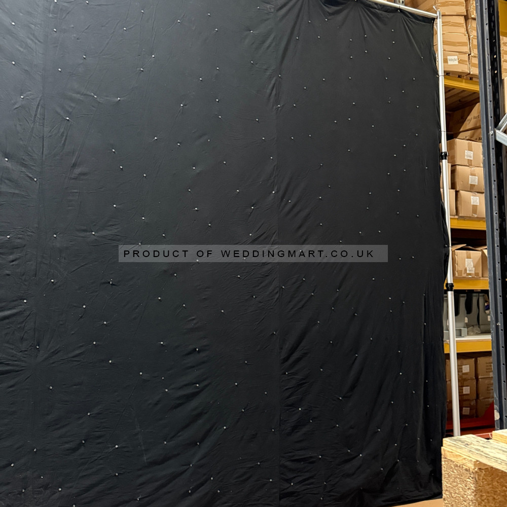 6m x 4m Black LED Starlight Backdrop with Ice White LEDs