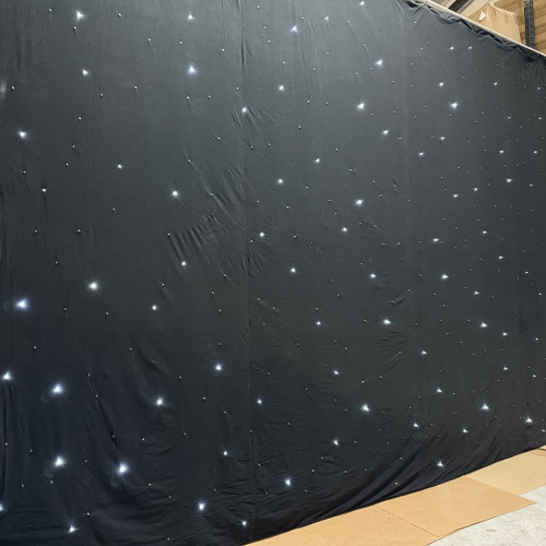 6m x 4m Black LED Starlight Backdrop with Ice White LEDs