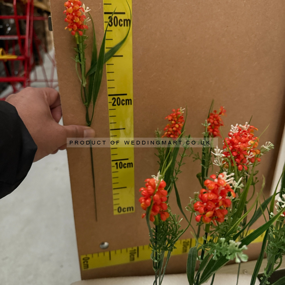 Artificial Laveldar Flower Stems (Pack of 12) - Orange