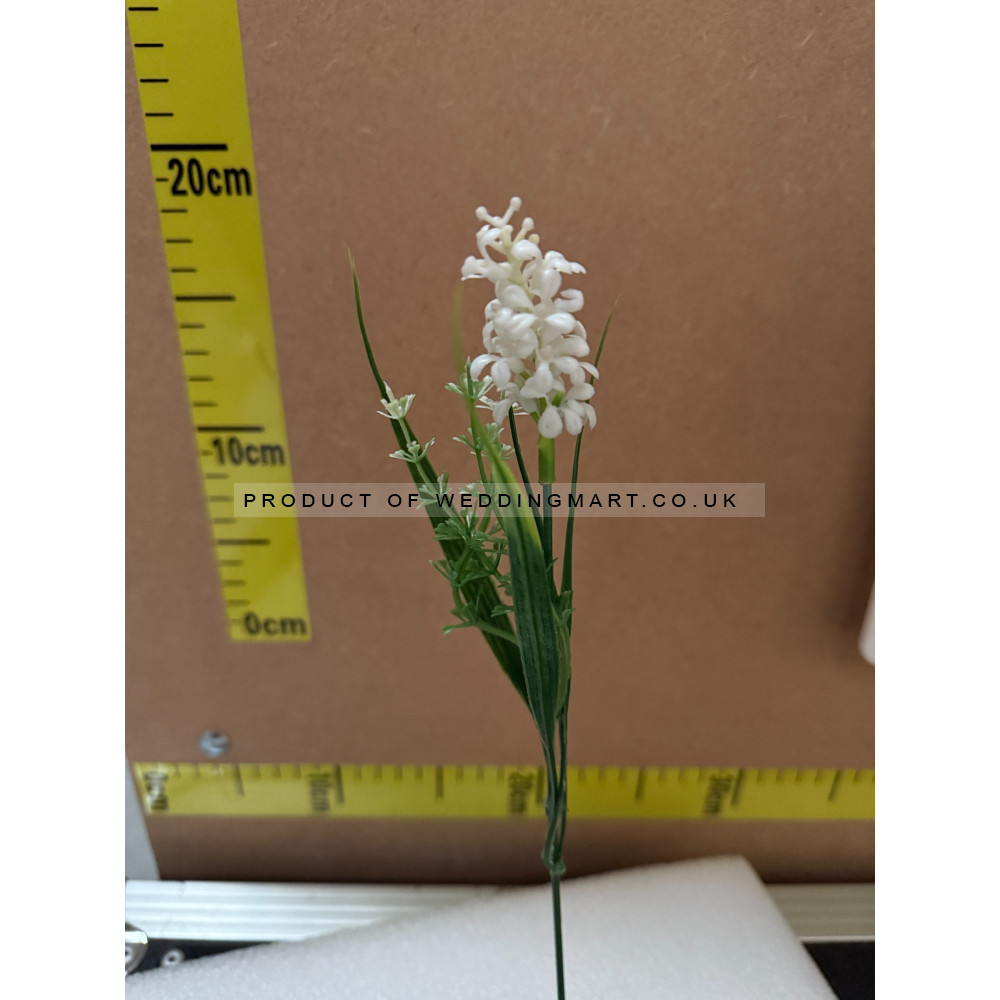 Artificial Laveldar Flower Stems (Pack of 12) - White