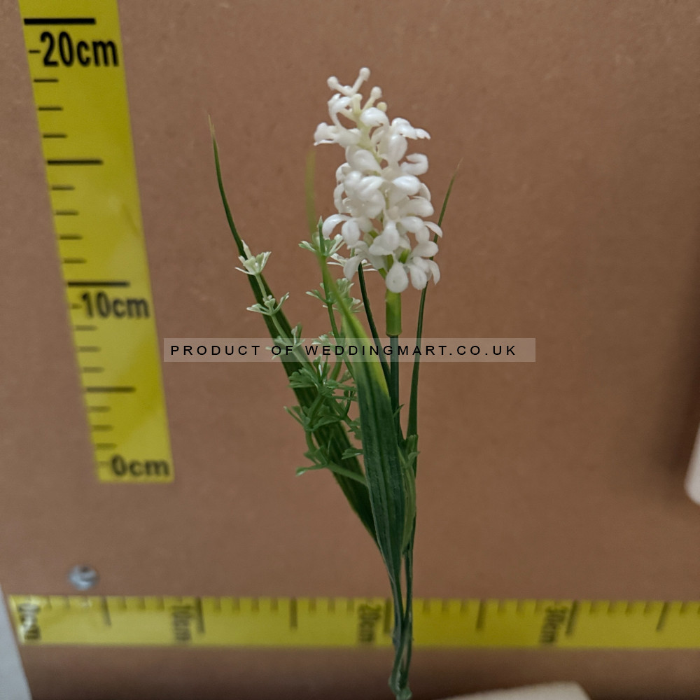 Artificial Laveldar Flower Stems (Pack of 12) - White