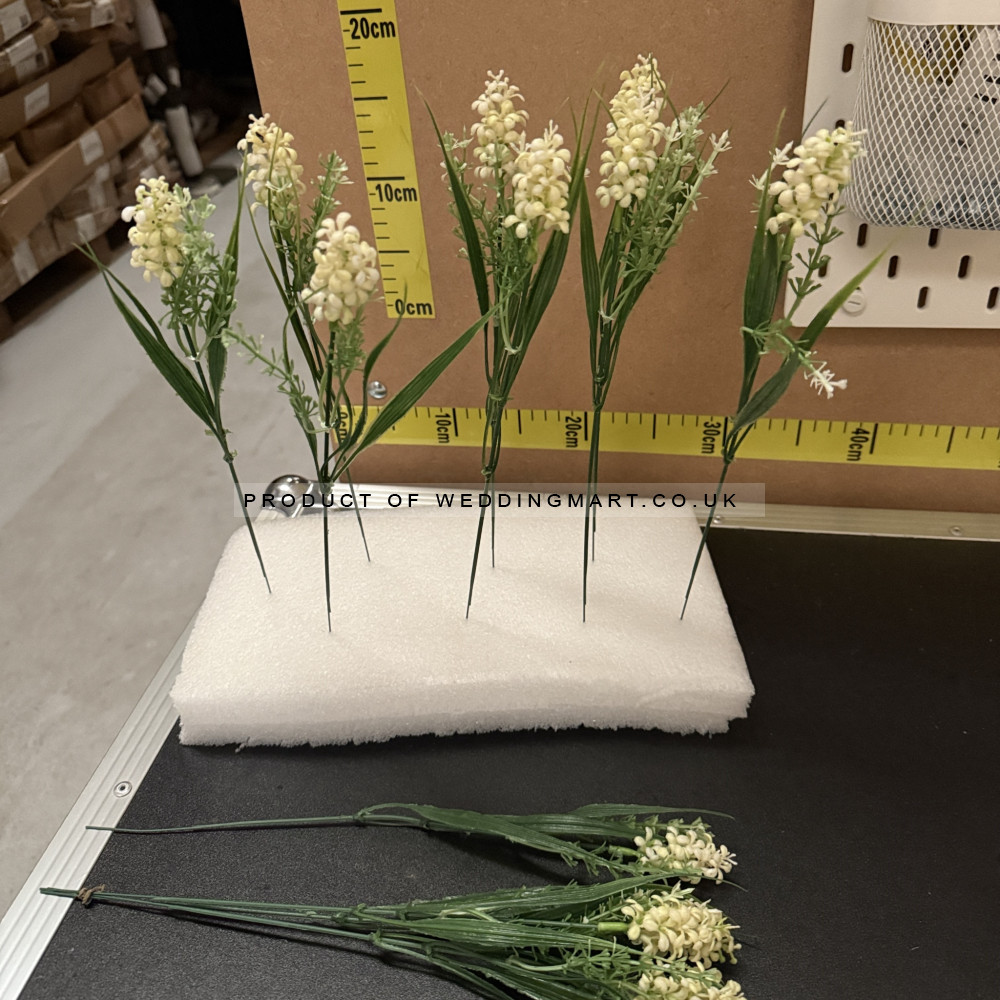 Artificial Laveldar Flower Stems (Pack of 12) - Ivory