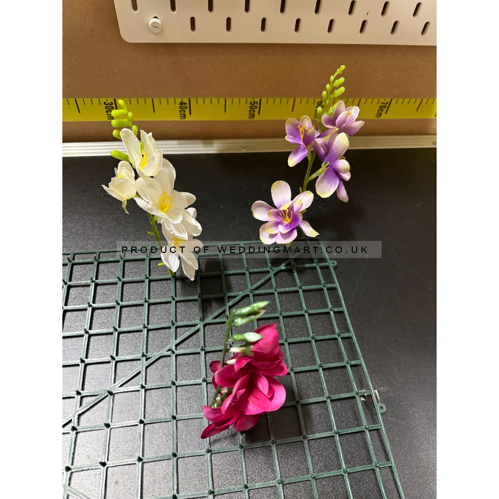 Artificial Delphinium Heads (Pack of 24) - Purple and White