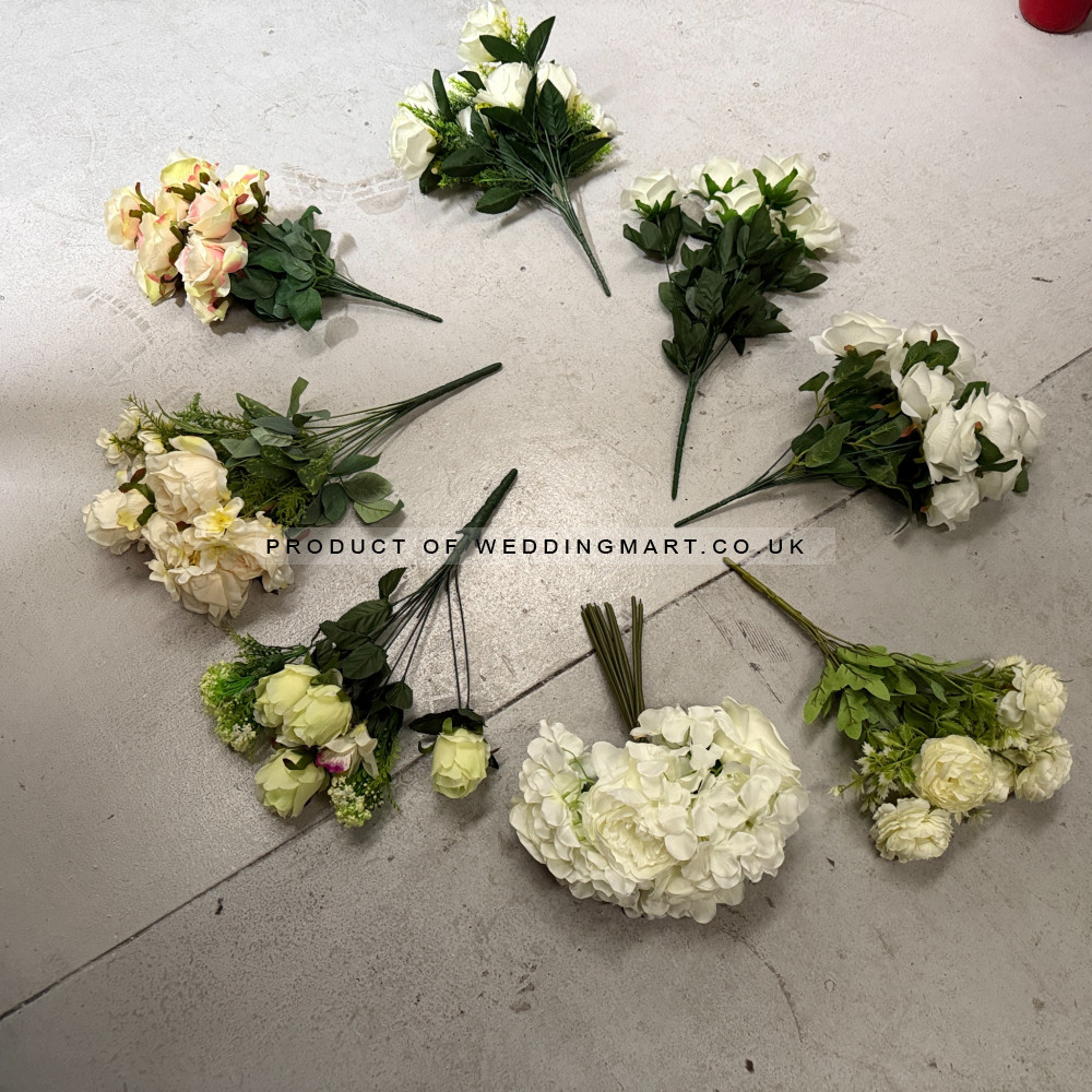 Assorted 8 pcs Artificial Premium Rose Bouquets - CL2513 – Wholesale Clearance for Wedding Decorators | WeddingMart