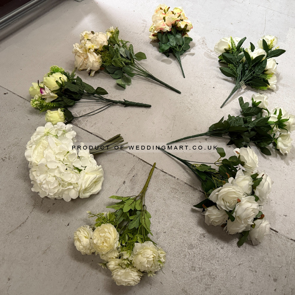 Assorted 8 pcs Artificial Premium Rose Bouquets - CL2513 – Wholesale Clearance for Wedding Decorators | WeddingMart