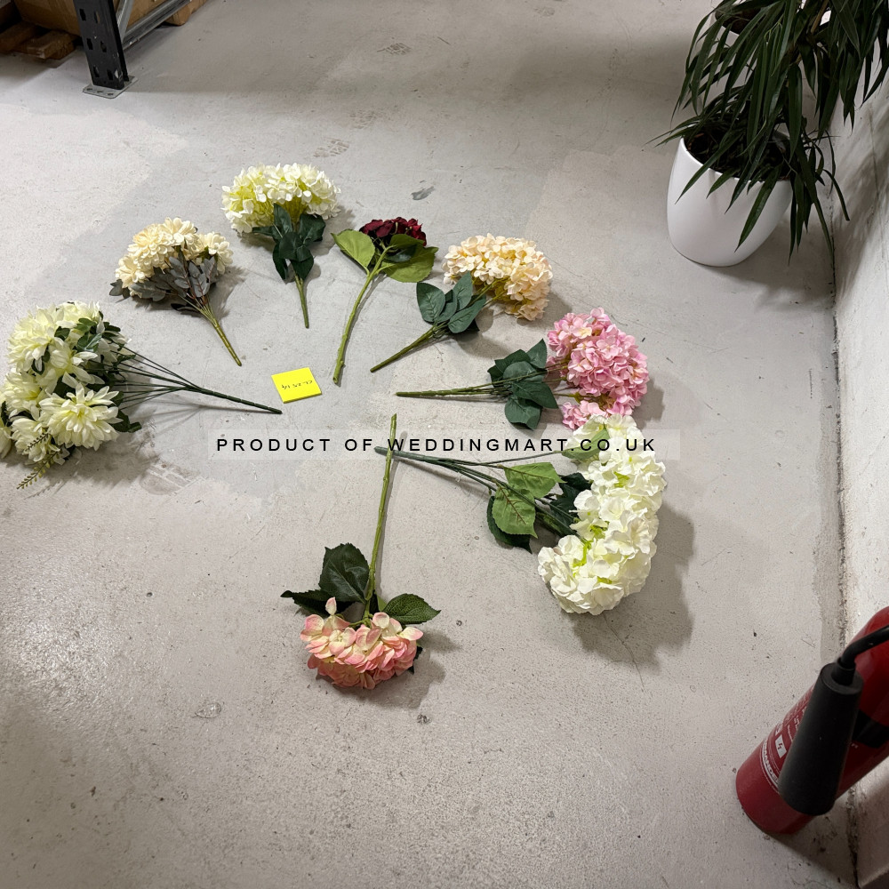 Assorted 8 pcs Artificial Hydrangea Bouquets - CL2514