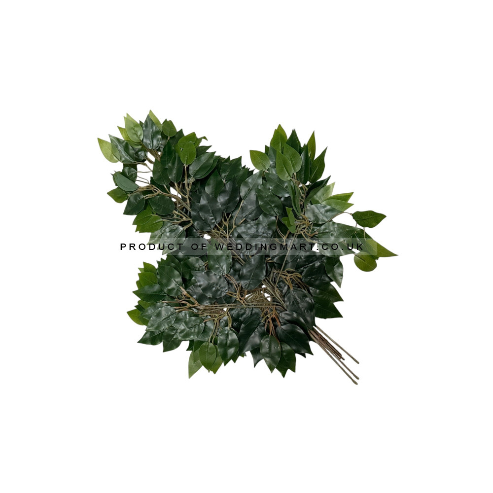65cm Artificial Ficus Foliage Sprays  (Pack of 12) - Dark Green