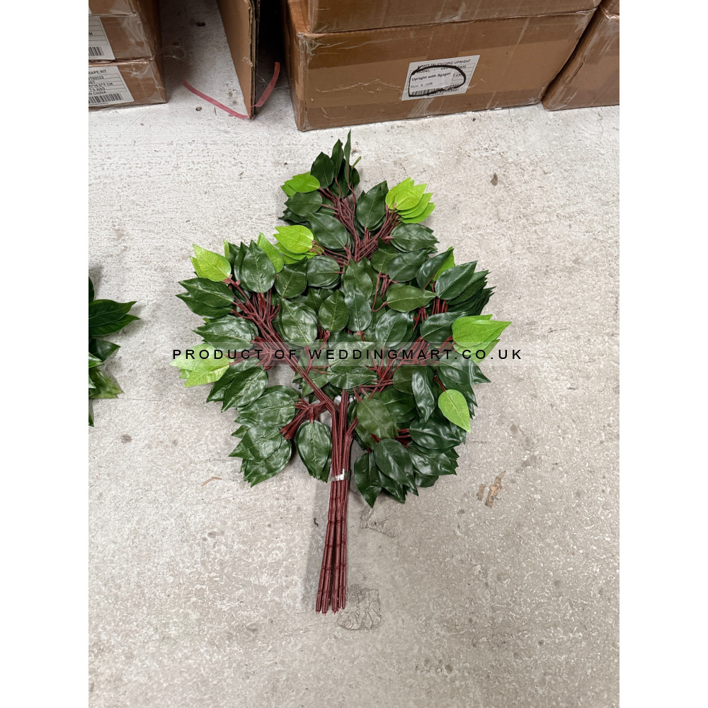 60cm Artificial Ficus Foliage Sprays  (Pack of 12) - Light Green