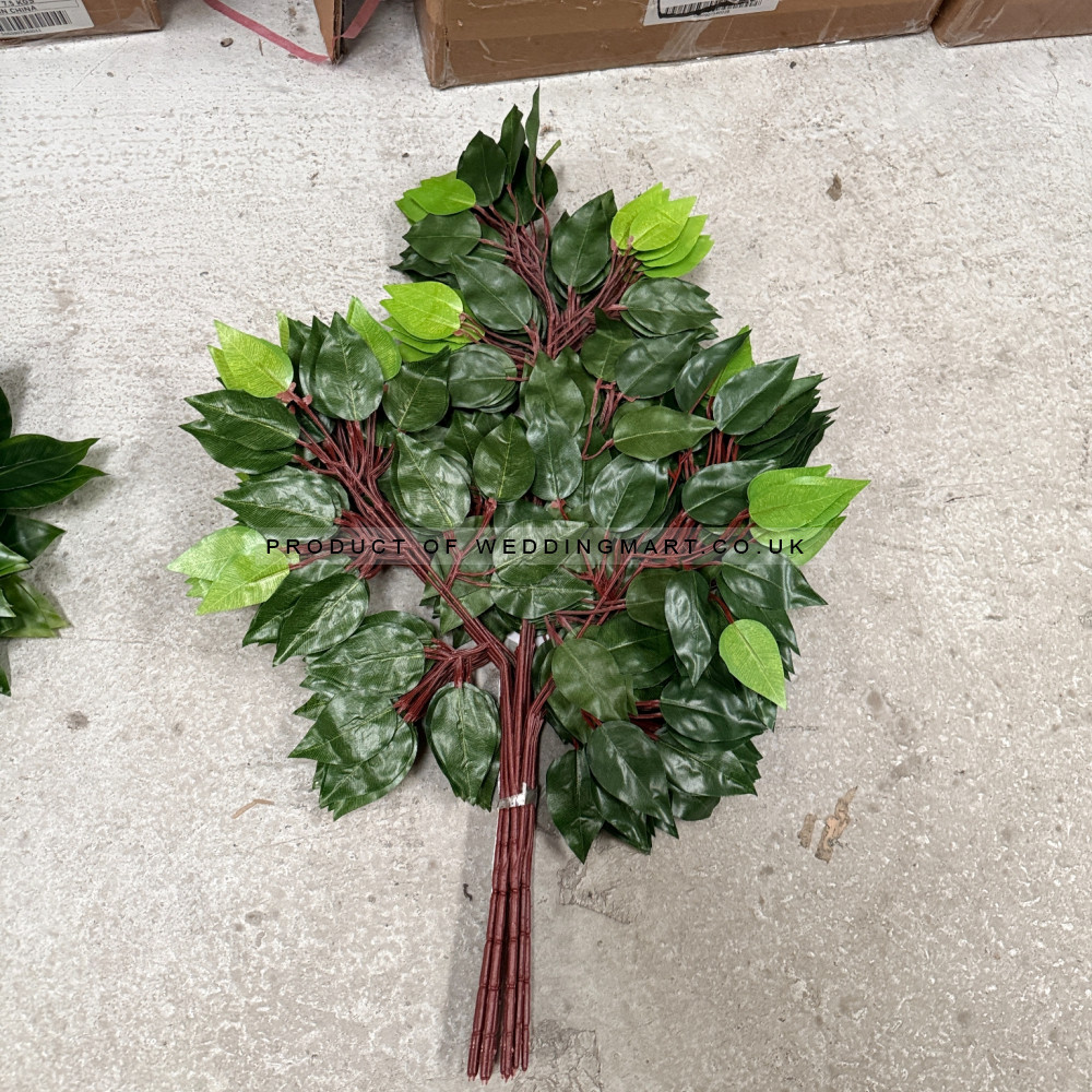 60cm Artificial Ficus Foliage Sprays  (Pack of 12) - Light Green – Wholesale Tree Leaves and Sprays for Wedding Decorators | WeddingMart