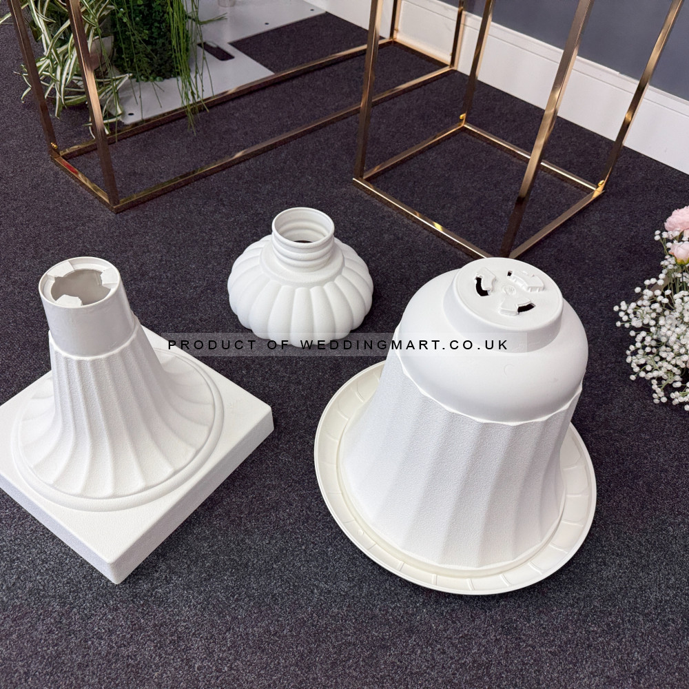 67cm Plastic Planter Urn Flower Pot - White – Wholesale Stands and Pedestals for Wedding Decorators | WeddingMart