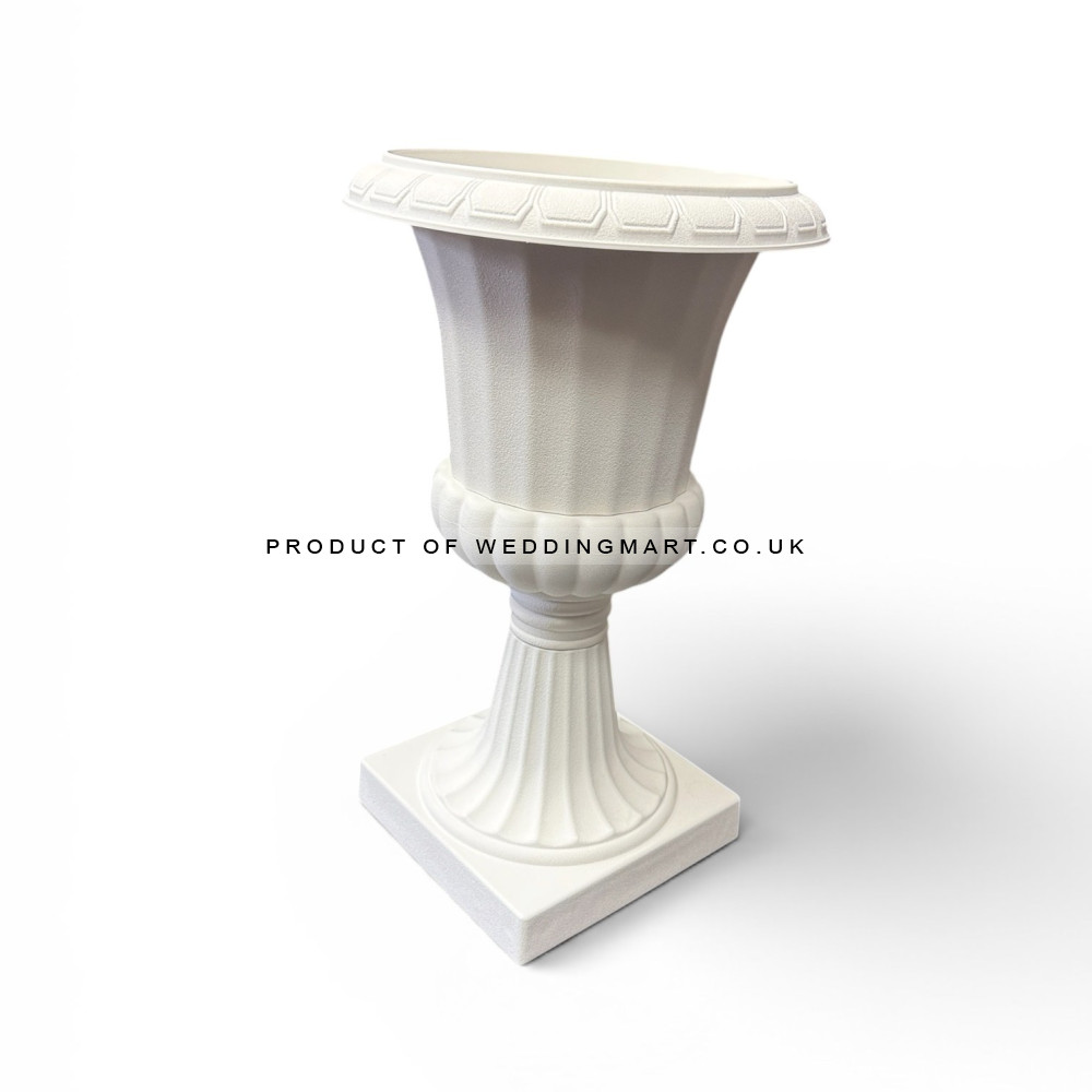 67cm Plastic Planter Urn Flower Pot - White