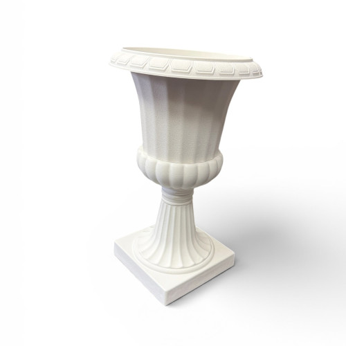 67cm Plastic Planter Urn Flower Pot - White – Wholesale Stands and Pedestals for Wedding Decorators | WeddingMart