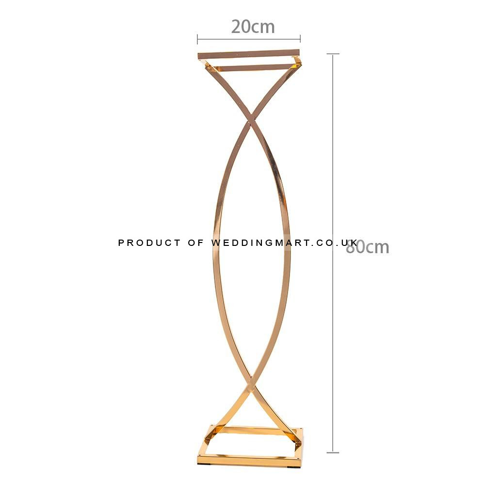 80cm Gold Plated Curved Table Flower Stand