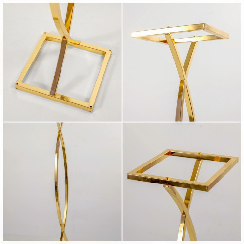 80cm Gold Plated Curved Table Flower Stand – Wholesale Metal Table Centerpiece Stands for Wedding Decorators | WeddingMart