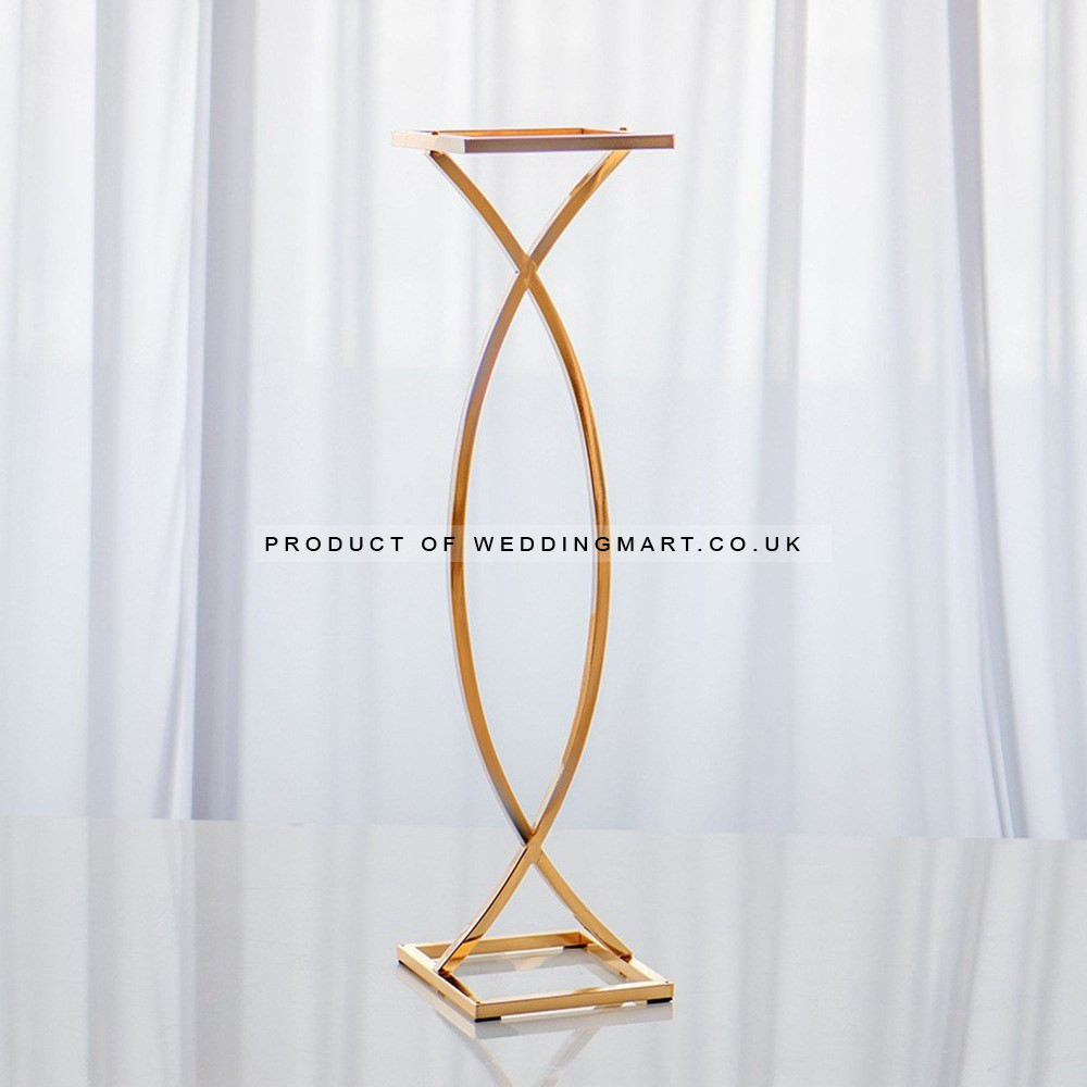 80cm Gold Plated Curved Table Flower Stand