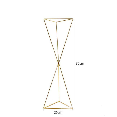 80cm Tall Hourglass Wedding Table Geometric Floral Display Centerpiece Stand – Gold – Wholesale Metal Table Centerpiece Stands for Wedding Decorators | WeddingMart