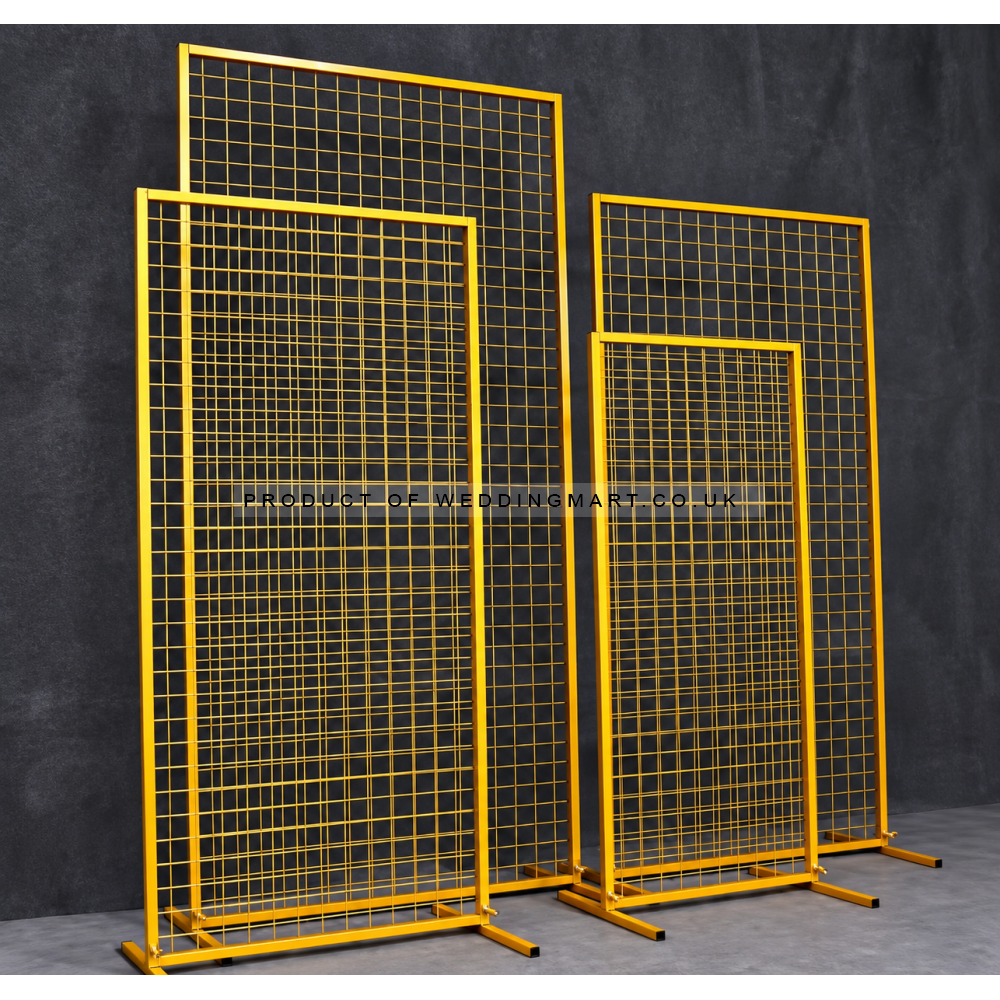 90cmx200cm Wire Mesh Screen Arch Wedding Backdrop - GOLD