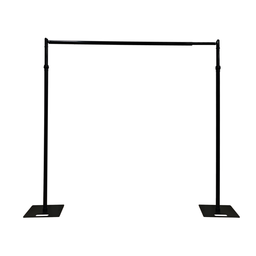 3Mx3M Black Pipe and Drape Kit | Telescopic Backdrop Stand Kit - BLACK