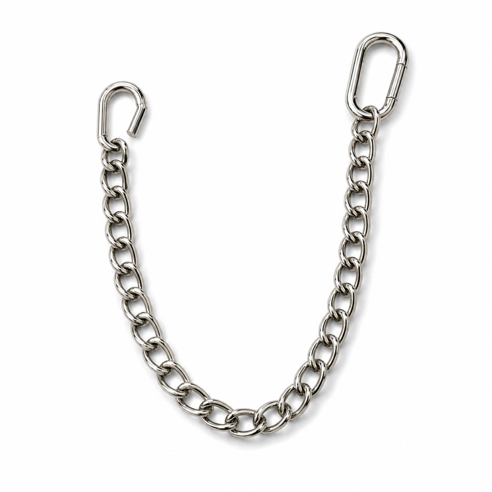 100cm Metal Hanging Chain with Hooks – Carabiner Clip Display Chain for Backdrops, Décor & Signage