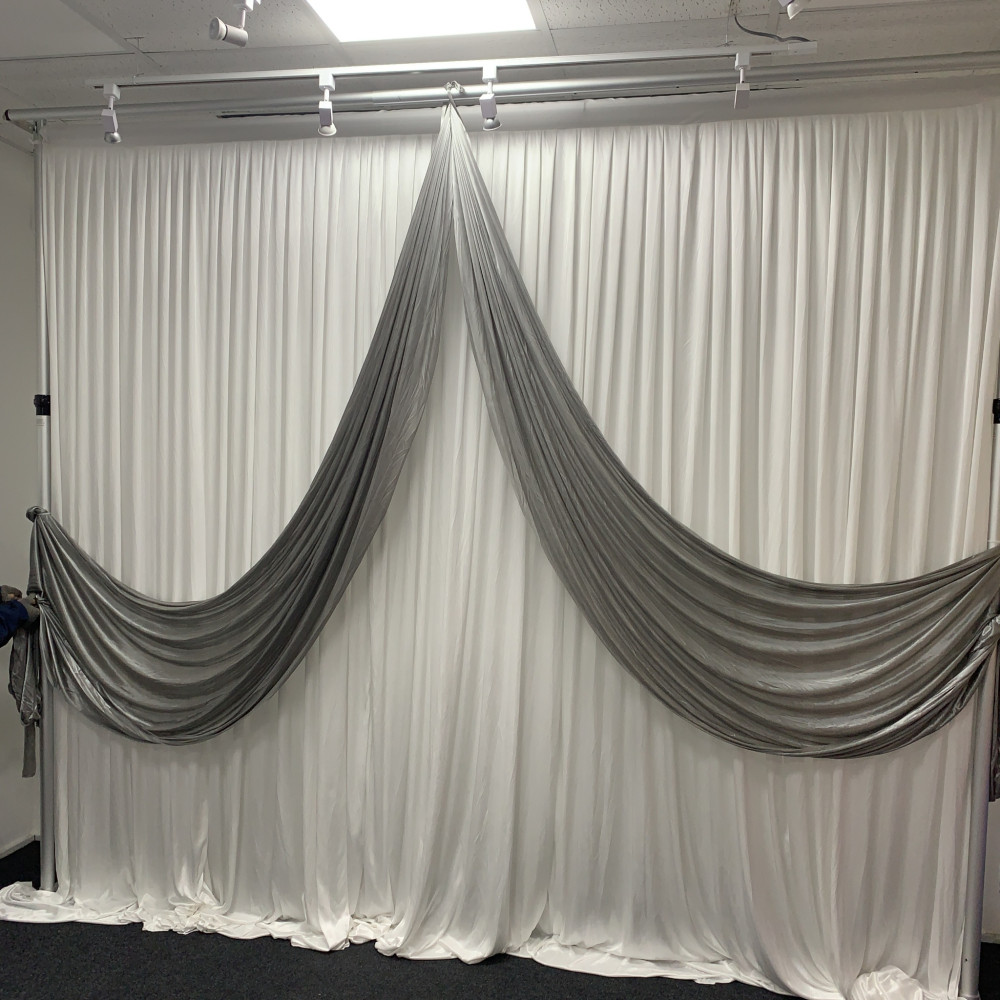 Butterfly Wedding Backdrop Swag - Silver