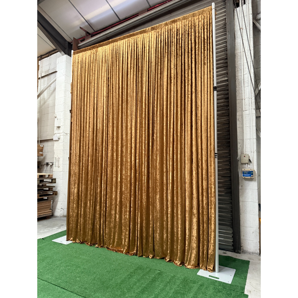 1m (w) x 4m (h) Velvet Backdrop Overlay Panel - Dark Gold