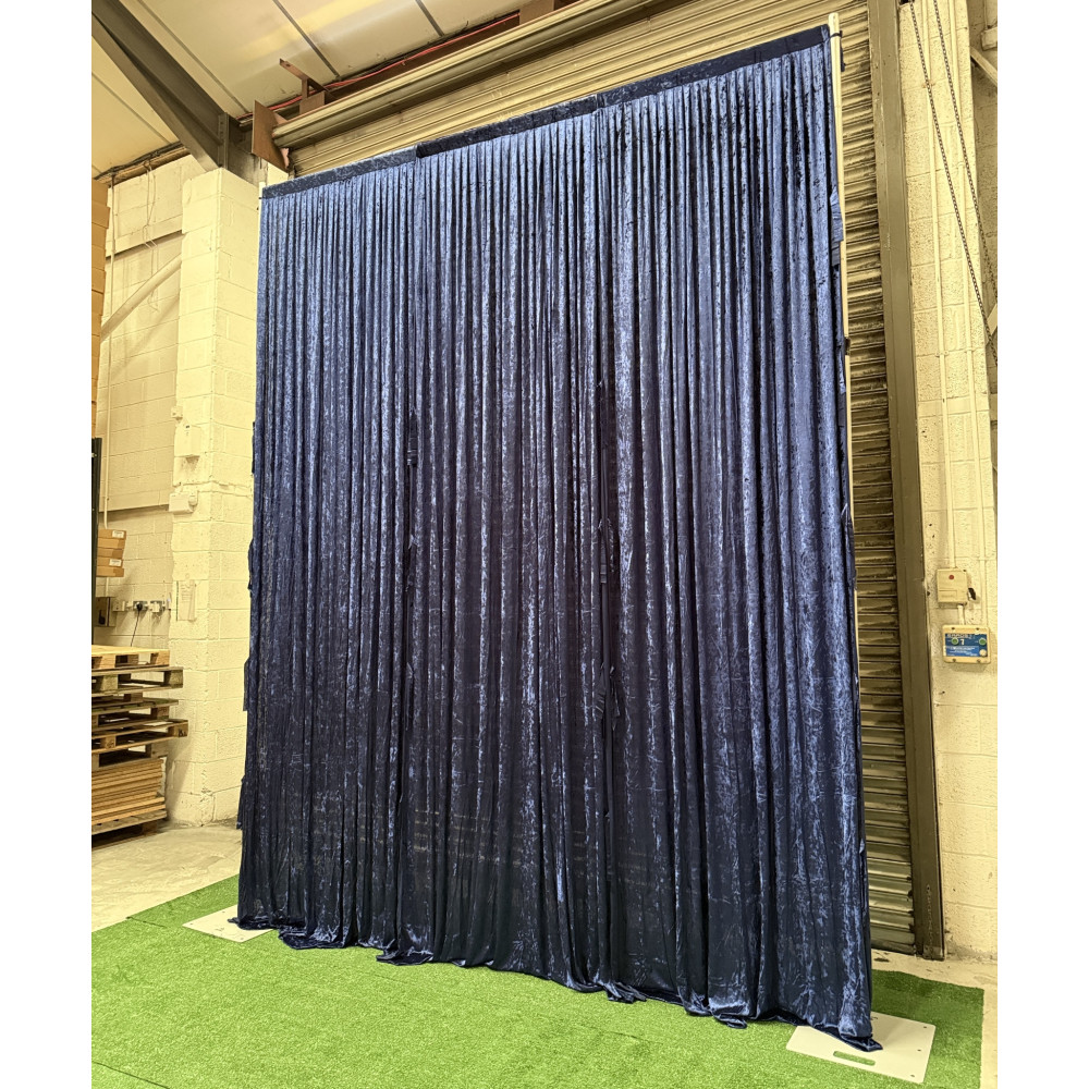 1m (w) x 4m (h) Velvet Backdrop Overlay Panel - Blue