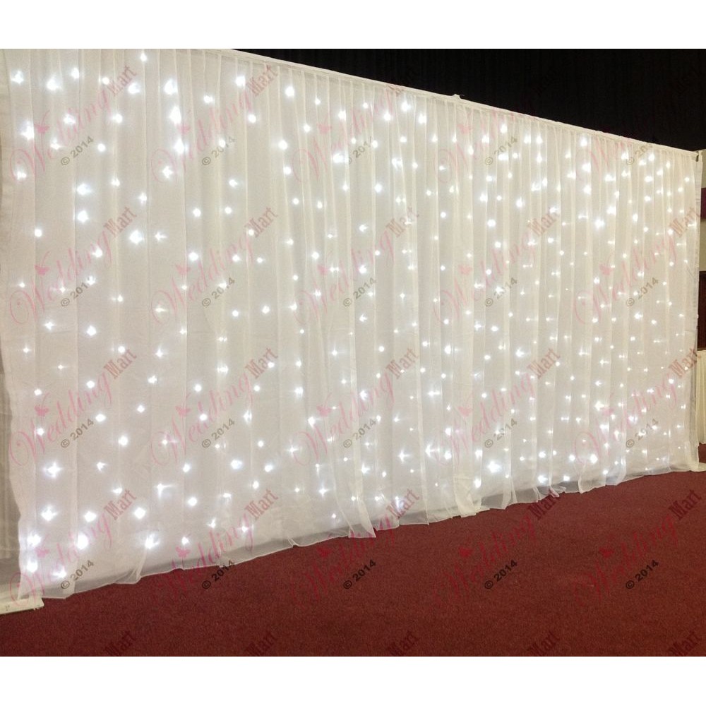 6m (w) x 3m (h) Wedding Backdrop Voil Overlay - White