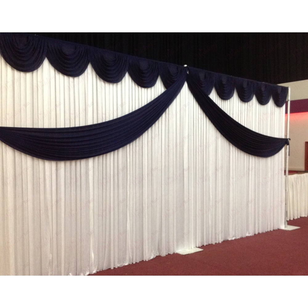 Navy Blue Butterfly Backdrop Curtain