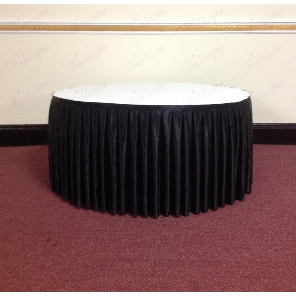4M Pleated Wedding Cake Table Skirt - Black