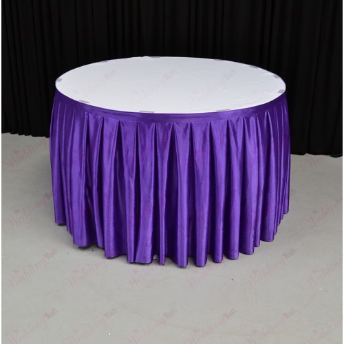 4M Pleated Wedding Cake Table Skirt - Purple