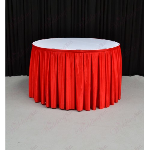 4M Pleated Wedding Cake Table Skirt - Red