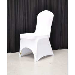 Pack of 100 Premium White Spandex Chair Covers - Arch Front