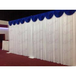 Buy Wholesale 6m White Wedding Backdrop Curtain With Navy