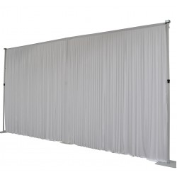 6m (w) x 3m (h) Wedding Backdrop Curtain - White