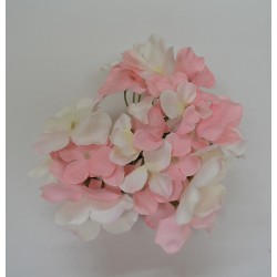 Pink and White Hydrangea Flower Heads - Pack of 10