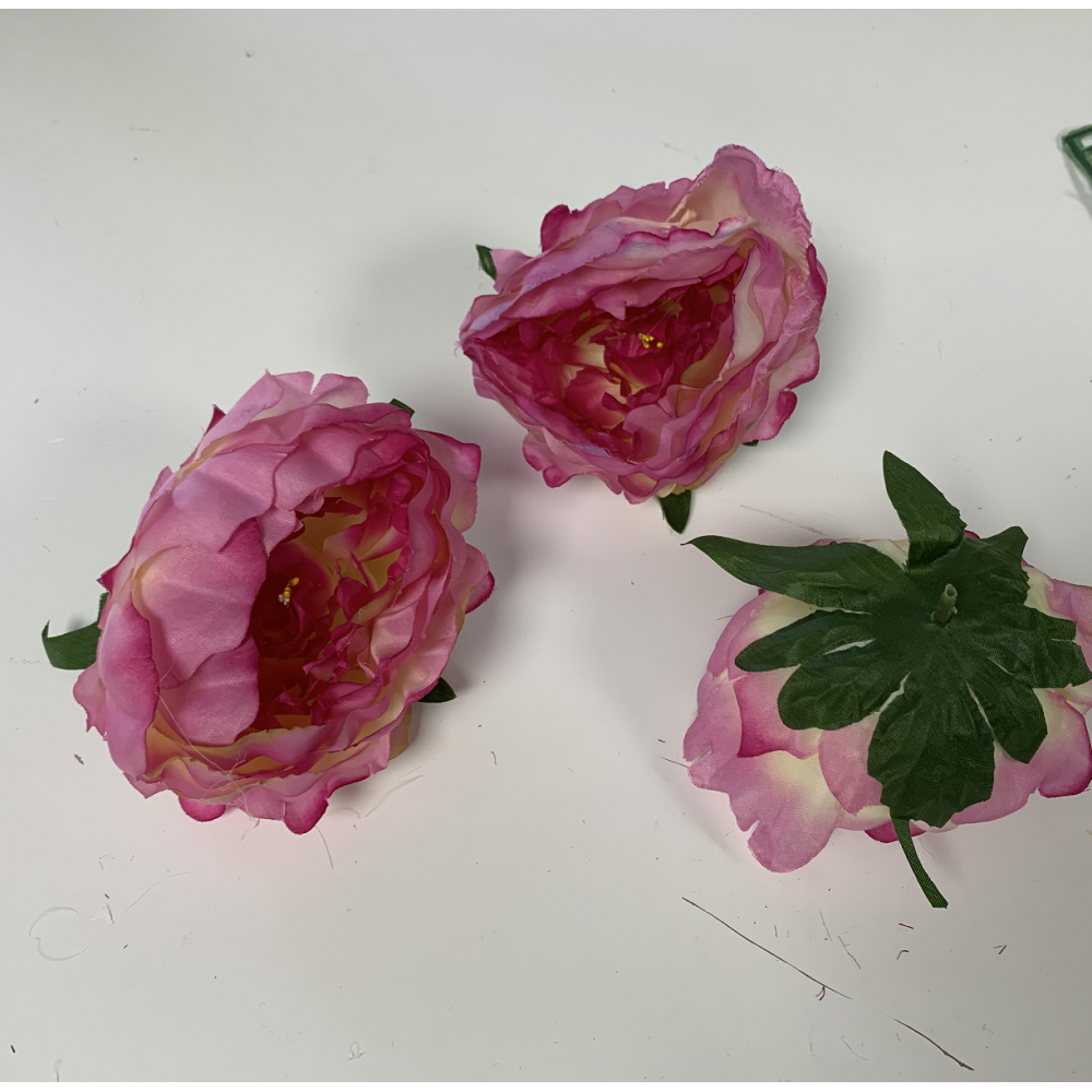 Fuchsia and Ivory Peony Heads Closed - Pack of 10