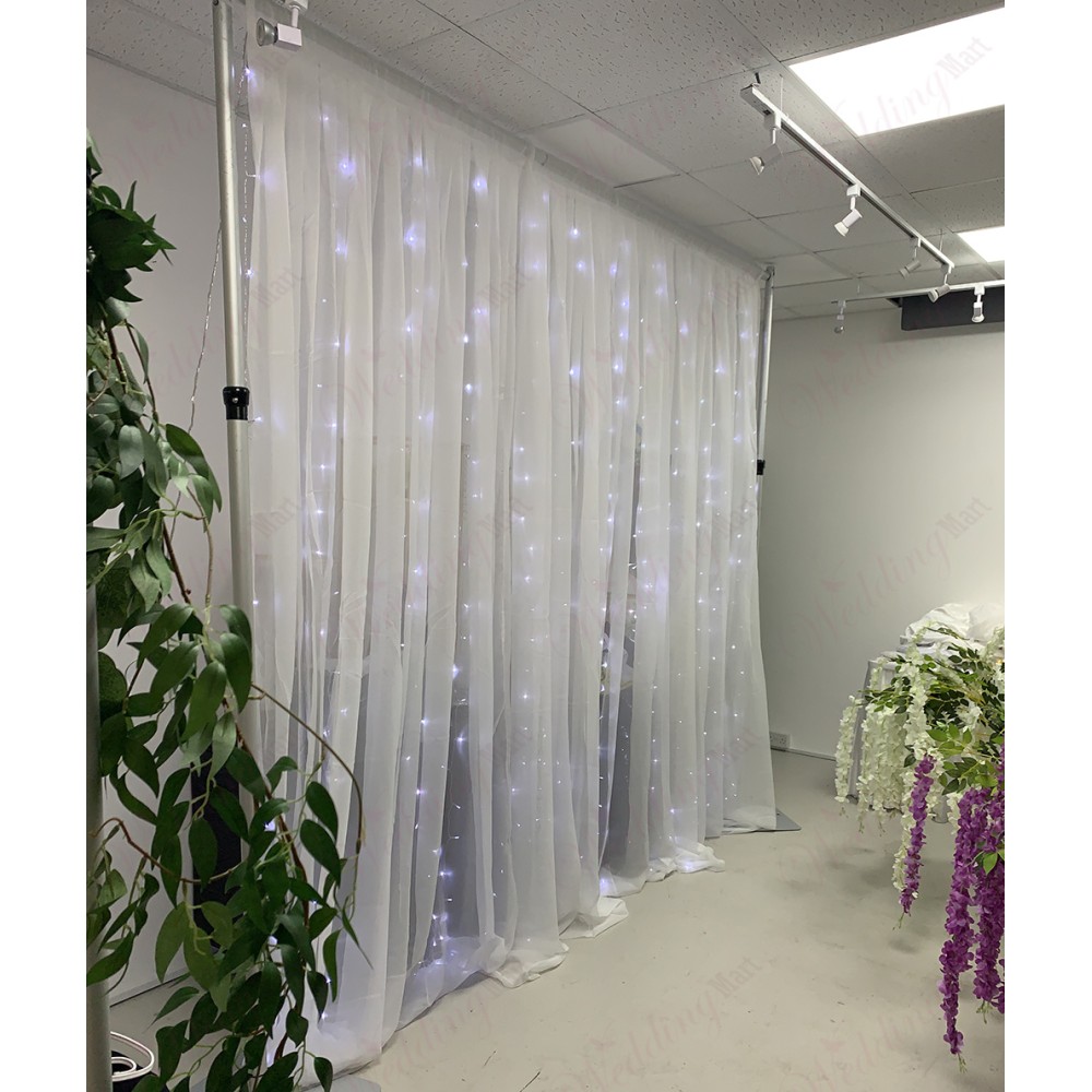 3m (w) x 3m (h) Wedding Backdrop Voil Overlay - White