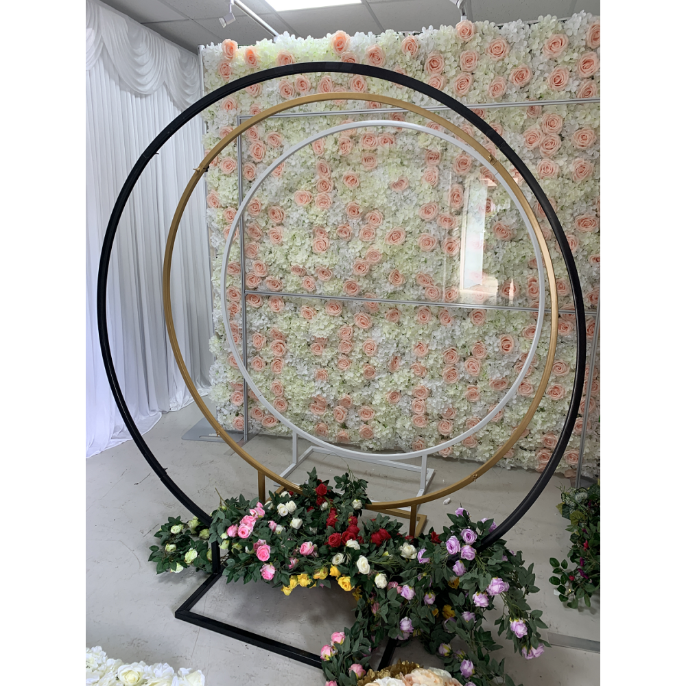 180cm Budget Wedding Floral Backdrop Hoop - BLACK