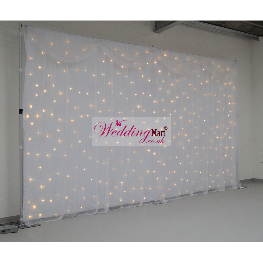 6Mx3M White LED Starlight Wedding Backdrop - WARM WHITE LEDs