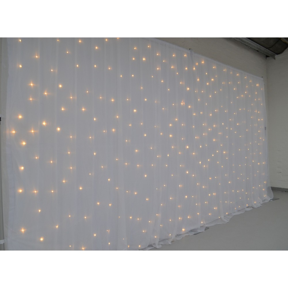 3Mx3M White LED Star light Wedding Backdrop - Warm WHITE LEDs